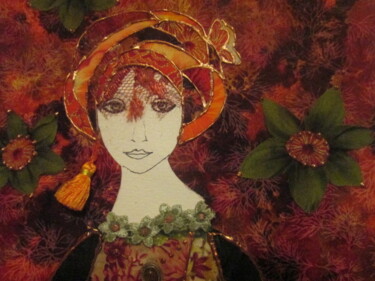 Collages intitulée "ISABELLA" par Manon, Œuvre d'art originale, Tissu