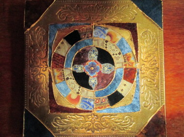 Collages intitulée "L étoile" par Manon, Œuvre d'art originale, Tissu