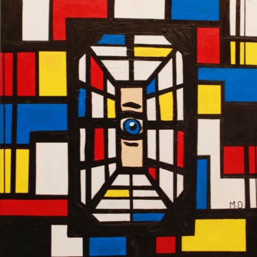 Painting titled "Cyclope" by Manon Dion, Original Artwork, Acrylic