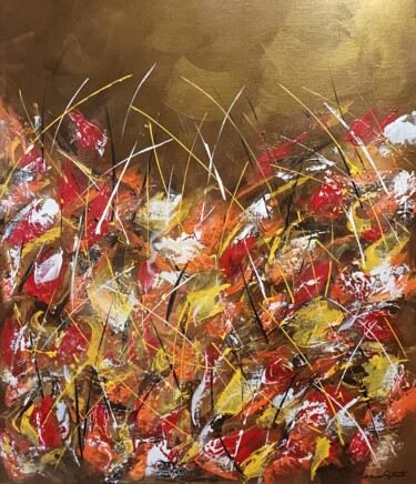 Pintura titulada "Frissons d'automne" por Manon Gilbert, Obra de arte original, Acrílico Montado en Bastidor de camilla de m…