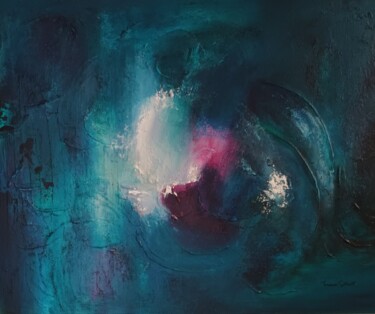 Painting titled "Implosion" by Manon Gilbert, Original Artwork, Acrylic Mounted on Wood Stretcher frame