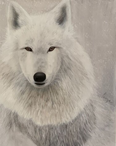 Peinture intitulée "Le loup!" par Manon Langevin (Lange), Œuvre d'art originale, Acrylique