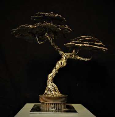 Sculpture intitulée "Bonsaï "Automne"" par Alex & Manon, Œuvre d'art originale, Métaux