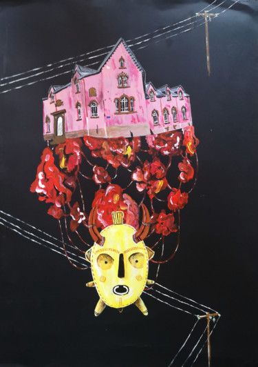 Painting titled "The House on the Me…" by Manon Tanzilli, Original Artwork, Acrylic