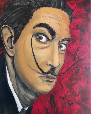 Painting titled "Dali" by Manon Vaysse, Original Artwork, Acrylic Mounted on Wood Stretcher frame