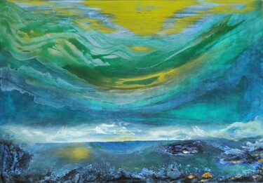 Painting titled "calm and storm" by Manoo Tedin, Original Artwork, Acrylic Mounted on Wood Stretcher frame