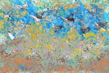Digital Arts με τίτλο "Water Splashes" από Manos Chronakis, Αυθεντικά έργα τέχνης, Ψηφιακή ζωγραφική