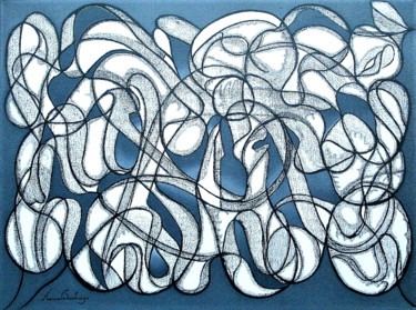 Картина под названием "'CONCEPTION'  2010" - Manuel Santiago, Подлинное произведение искусства, Масло Установлен на Деревянн…