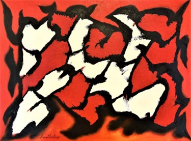 Картина под названием "'GUERRA EN EL CIELO…" - Manuel Santiago, Подлинное произведение искусства, Масло Установлен на Деревя…