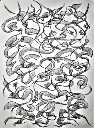 Zeichnungen mit dem Titel "'ESTUDIO UNO'  2010" von Manuel Santiago, Original-Kunstwerk, Kohle