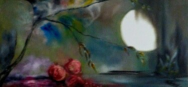 Peinture intitulée "Pomegranates And Mo…" par Mansoureh Ashrafi, Œuvre d'art originale, Huile
