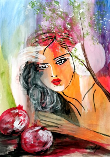 Malarstwo zatytułowany „Spring Moonlight” autorstwa Mansoureh Ashrafi, Oryginalna praca, Akryl