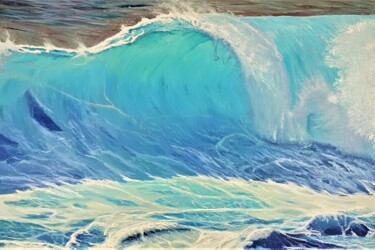 Malerei mit dem Titel "Wave in holidays" von Mantas Naulickas, Original-Kunstwerk, Öl