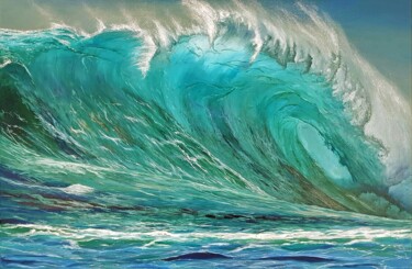 Painting titled "Prefect wave" by Mantas Naulickas, Original Artwork, Oil