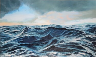 Pittura intitolato "Sea mountains" da Mantas Naulickas, Opera d'arte originale, Olio