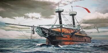 Malarstwo zatytułowany „Ship to nowhere” autorstwa Mantas Naulickas, Oryginalna praca, Olej