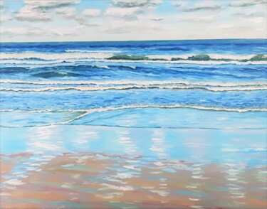 Painting titled "Calm sea" by Mantas Naulickas, Original Artwork, Oil