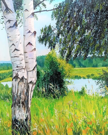Malerei mit dem Titel "Untouched nature" von Mantas Naulickas, Original-Kunstwerk, Öl