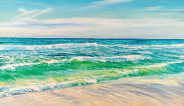 Ζωγραφική με τίτλο "Beach of paradise" από Mantas Naulickas, Αυθεντικά έργα τέχνης, Λάδι