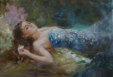 Painting titled "Без названия" by Elena Rezaeva, Original Artwork, Oil