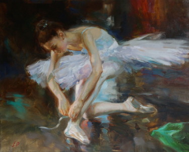 Painting titled "Из цикла "Балет"" by Elena Rezaeva, Original Artwork, Oil