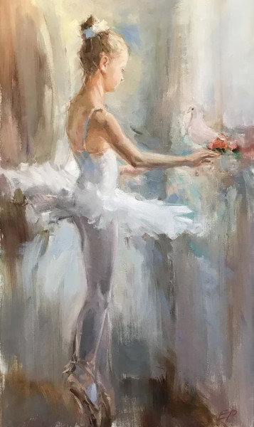 Painting titled "Из серии  "Балет"" by Elena Rezaeva, Original Artwork, Oil