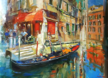 Painting titled "Venetian plot" by Elena Rezaeva, Original Artwork, Oil