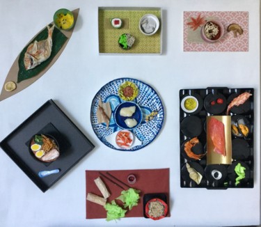 Pintura intitulada "Cuisine japonaise" por Valerie Laubie, Obras de arte originais, Acrílico