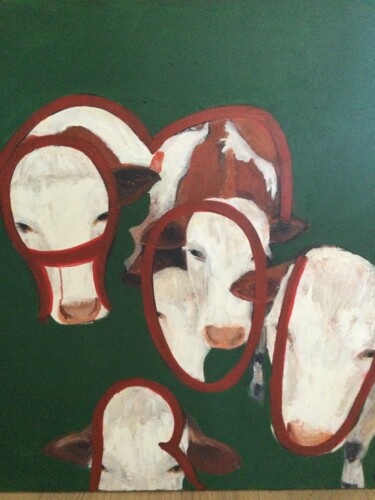 Peinture intitulée "Amour vache" par Valerie Laubie, Œuvre d'art originale, Acrylique