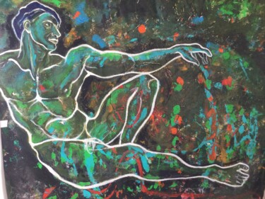 Peinture intitulée "Adam sans eve" par Valerie Laubie, Œuvre d'art originale, Acrylique