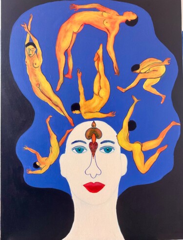 Schilderij getiteld "Femme versatile" door Valerie Laubie, Origineel Kunstwerk, Acryl