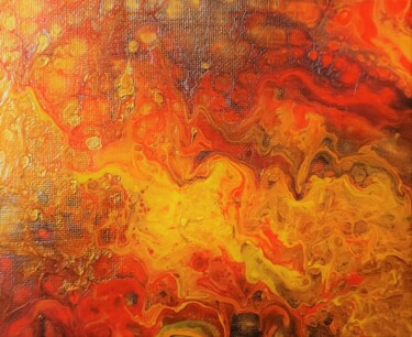 Painting titled "Feuermeer" by Manu B., Original Artwork, Acrylic