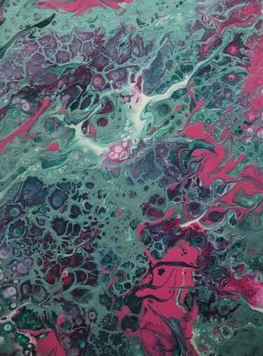 Painting titled "Mint and Pink" by Manu B., Original Artwork, Acrylic