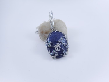 Diseño titulada "Collier sodalite,pe…" por Manuèle Derreumaux, Obra de arte original, Collares