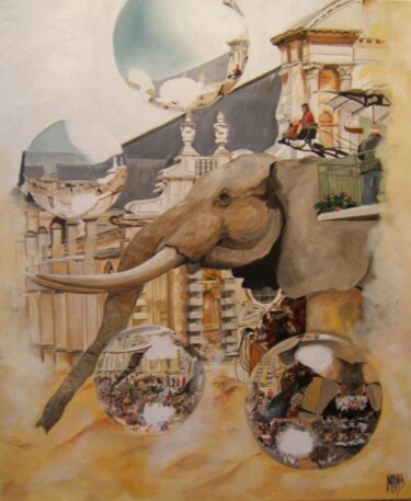 Peinture intitulée "royaldebulles" par Manu Surreabulliste, Œuvre d'art originale