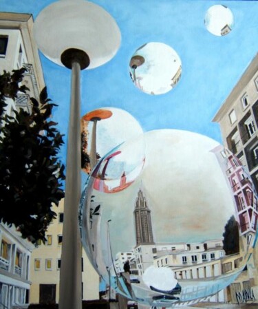 Peinture intitulée "St Joseph des bulles" par Manu Surreabulliste, Œuvre d'art originale