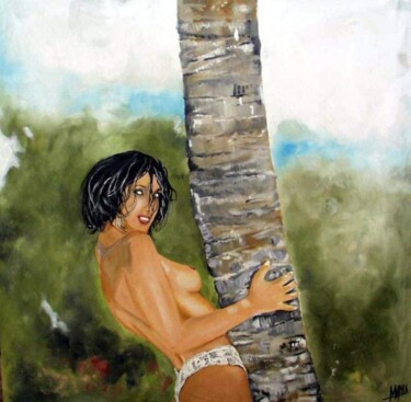 Painting titled "cocotier" by Manu Surreabulliste, Original Artwork
