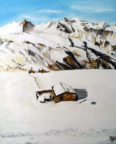 Peinture intitulée "sous la neige" par Manu Surreabulliste, Œuvre d'art originale