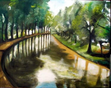 Painting titled "canal du midi" by Manu Surreabulliste, Original Artwork