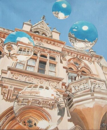 Peinture intitulée "Mdina Malta bulles" par Manu Surreabulliste, Œuvre d'art originale