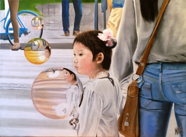 Schilderij getiteld "CHINA GIRLS" door Manu Surreabulliste, Origineel Kunstwerk, Olie