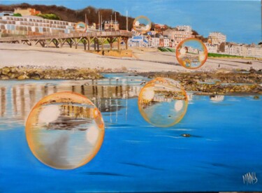 Painting titled "Sainte Adresse by t…" by Manu Surreabulliste, Original Artwork, Oil