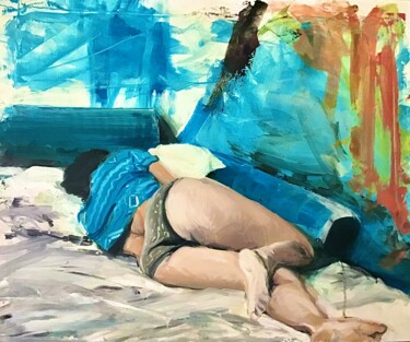 Malerei mit dem Titel "femme" von Manu Toxxic, Original-Kunstwerk, Öl