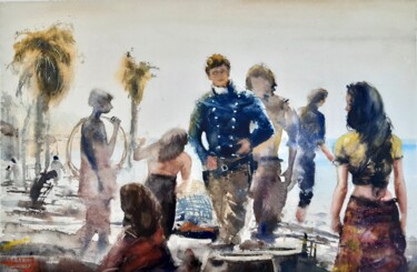 Peinture intitulée "Série du voilier Ch…" par Manu Toxxic, Œuvre d'art originale, Aquarelle