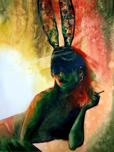 Pittura intitolato "Toxxic Julz" da Manu Toxxic, Opera d'arte originale, Acquarello