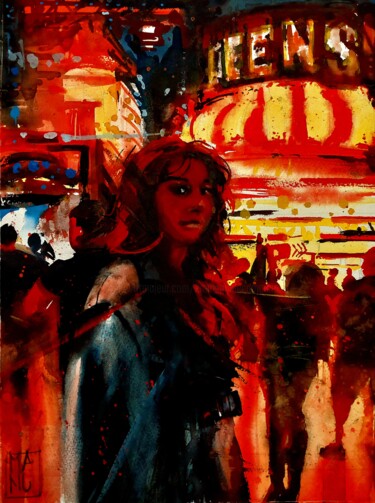 Malerei mit dem Titel "Taylor" von Manu Toxxic, Original-Kunstwerk, Aquarell