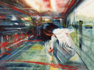 Картина под названием "Until I go to Hell" - Manu Toxxic, Подлинное произведение искусства, Акварель