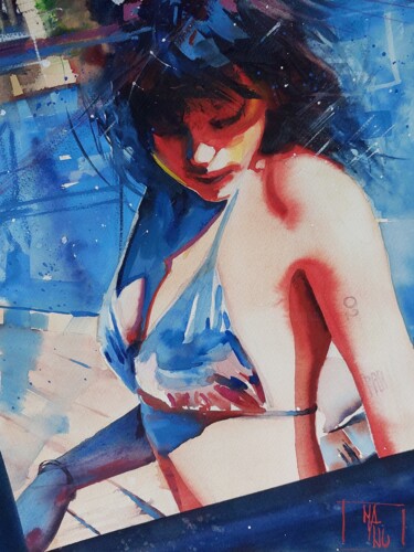 Peinture intitulée "Lizzy" par Manu Toxxic, Œuvre d'art originale, Aquarelle