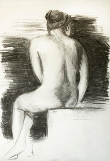 Disegno intitolato "Nude woman 053" da Manu Toxxic, Opera d'arte originale, Carbone