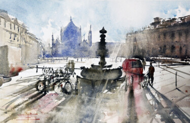 Peinture intitulée "Florence impression…" par Manu Toxxic, Œuvre d'art originale, Aquarelle